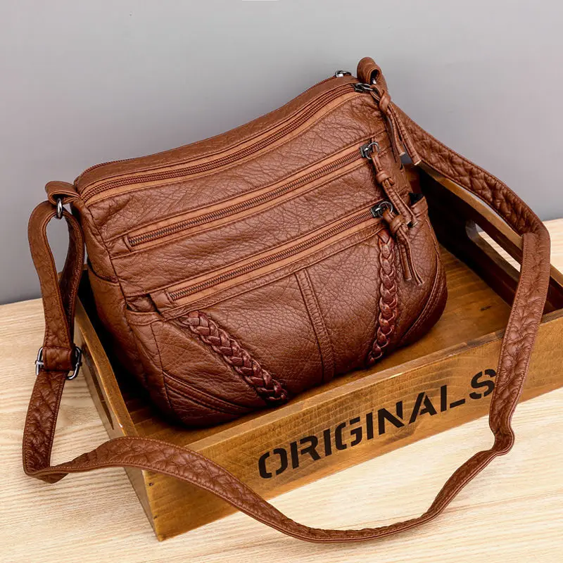 

Ms Oblique Satchel Female Fashion 2023 New Package Soft Leather Feeling High-capacity Middle-aged Woman Single Shoulder Bag