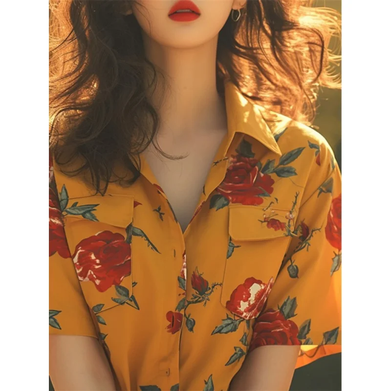 Элегантные и молодежные женские блузки топ-дизайн ниша ретро-мода рубашка с