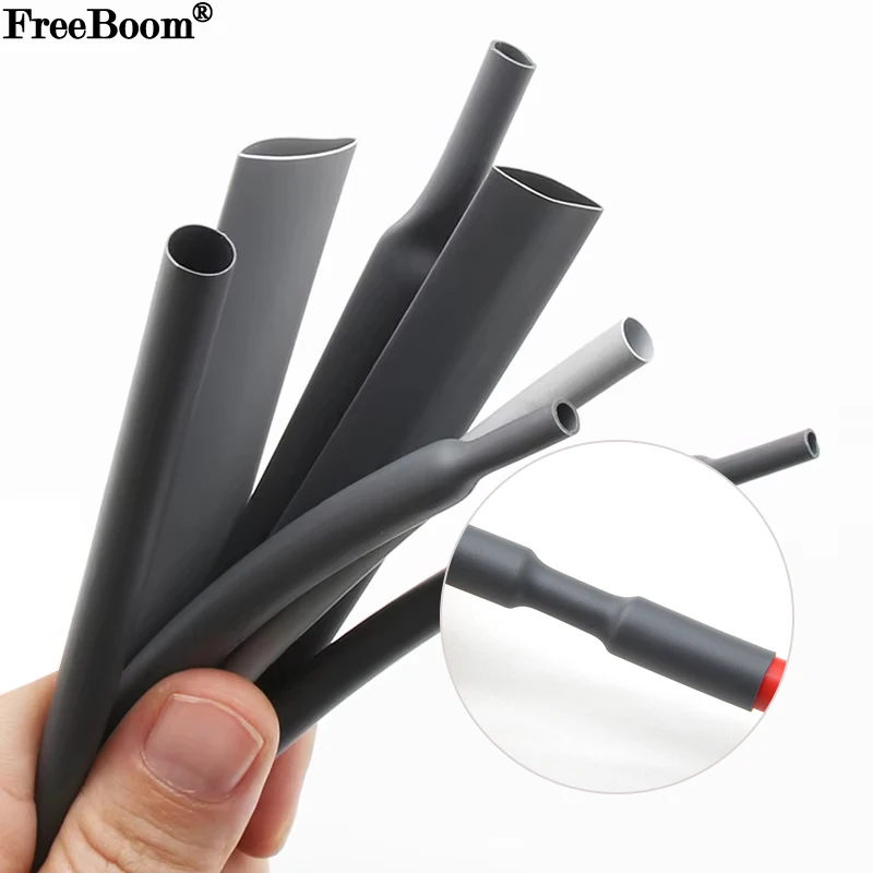 

1 ~ 10 м термоусадочная трубка 2:1 серый диаметр 1 мм ~ 50 мм трубка оболочка DIY обертка ремонт проводов защита кабеля