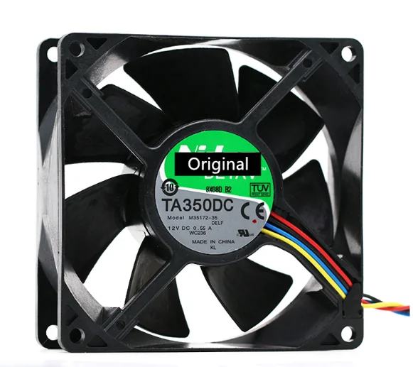 Original 100% working forNidec TA350DC C34709-58 DC 12V 0.50A 3-wire 90X90X25mm Server Cooling Fan