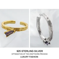 925 pure silver purple shiny zircon designer open ring for women bohemia luxury simplicity jewelry fine accessoriesn party gift