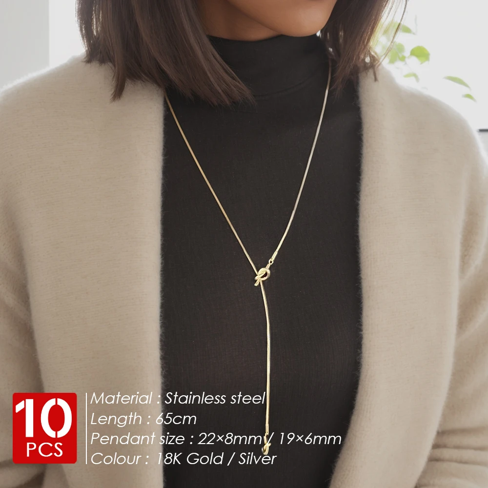EManco 10 шт. Y-образная ключица из нержавеющей стали кулон длинное ожерелье
