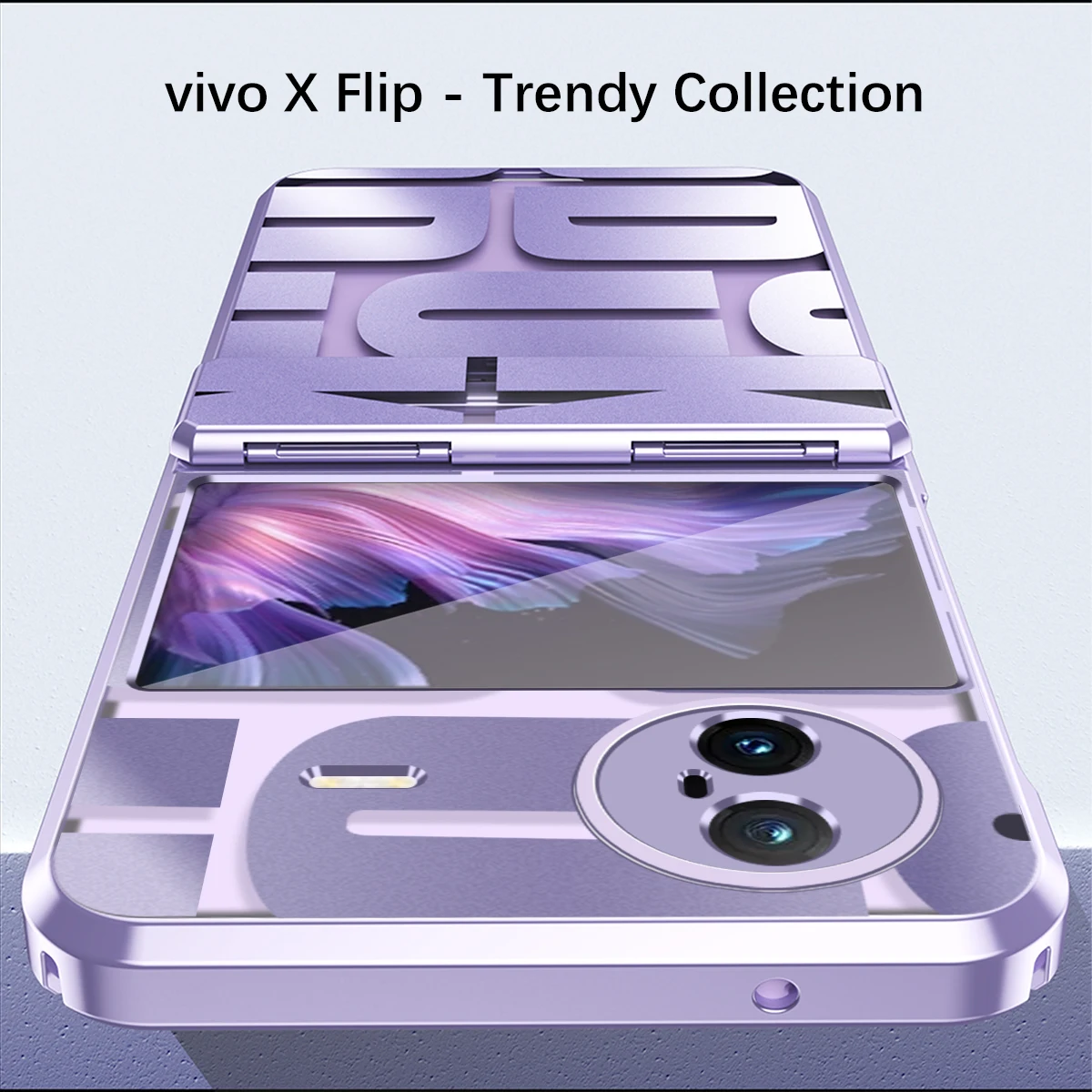 Letter Case For VIVO X Flip Luxury Plating Transparent X Flip Case Shockproof And Anti-fall Equipped With Glass Front Film