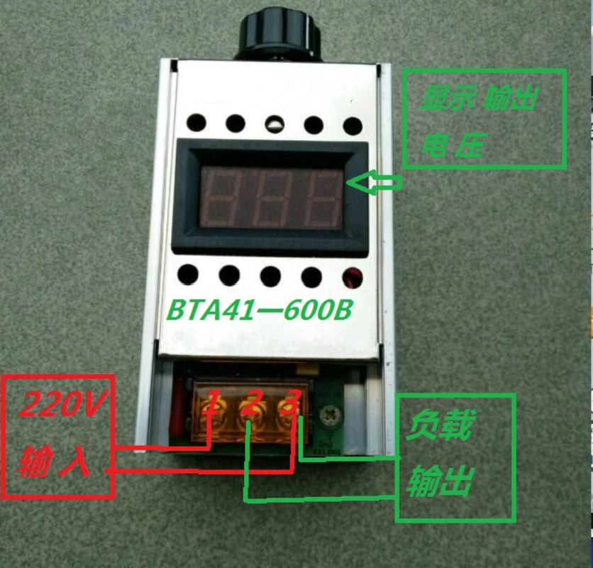 

AC220V 4000W Dimmer High Power SCR BTA41-600B Electronic Voltage Regulator + Digital Display For Dimming Speed Thermostat