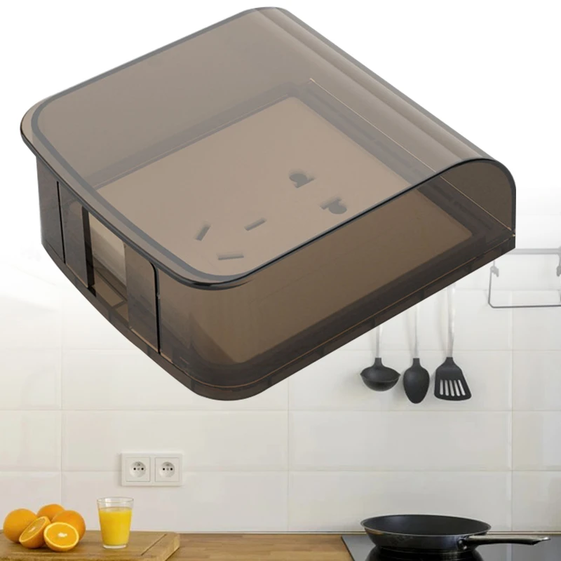 

1PCs 86 Type Self-adhesive Water Proof Wall Socket Electrical Outlet Box Bathroom Wall Switch Cover Protection Socket