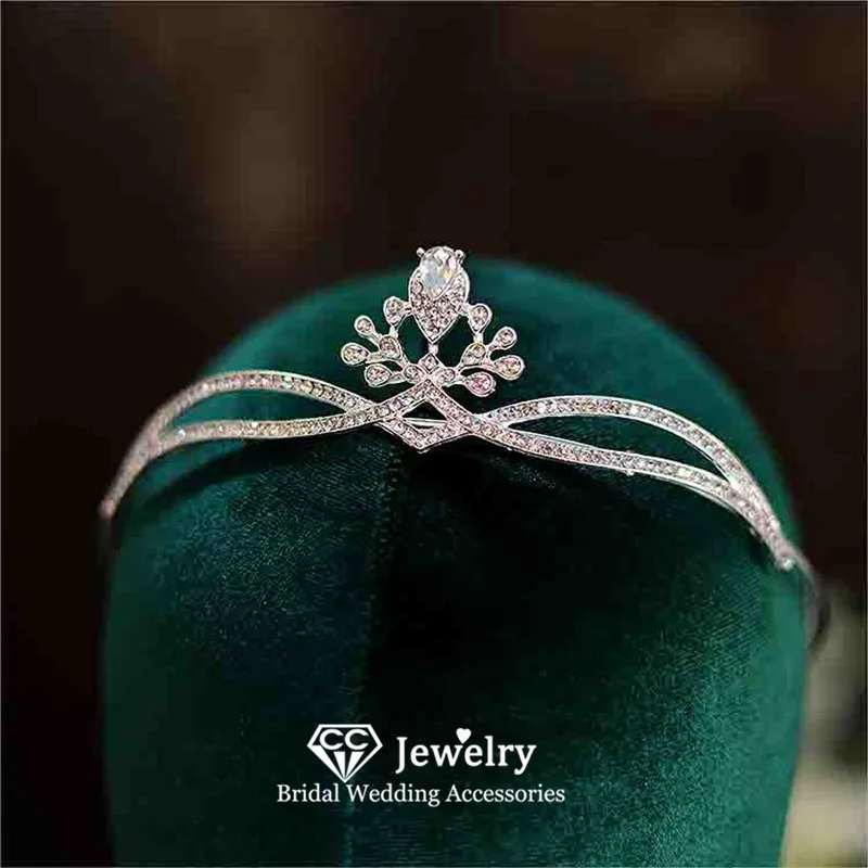 CC модная Корона Женские аксессуары свадебная головная повязка обручальные украшения для волос простой дизайн диадемы для вечеринки HS177