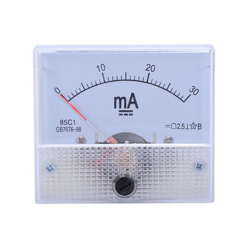 

DC 0-30MA Analog Current Panel Meter Ammeter 85C1 30MA, White