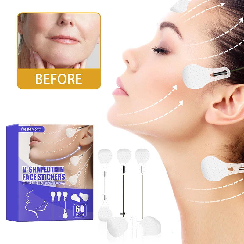 

40pcs Invisible Thin Face Facial Stickers Facial Line Wrinkle Flabby Skin V-Shape Face Lift Up Face Tape Scotch Adhesive Tape