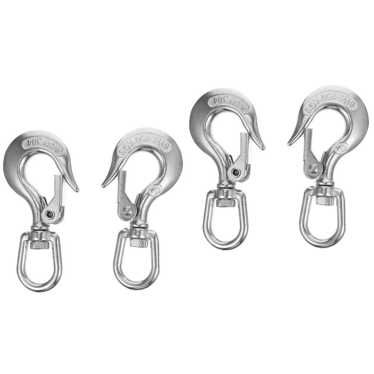 

4 pcs Premium Stainless Steel Lifting Hooks Big Hole Lifting Hooks Cargo Hooks