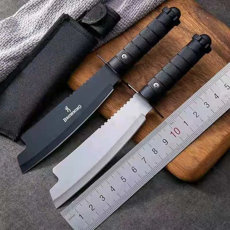 

1PC High Quality Wilderness Survival Outdoor Camping Portable Anti-height Hardness Saber Straight Knife Fruit Knife Gifts