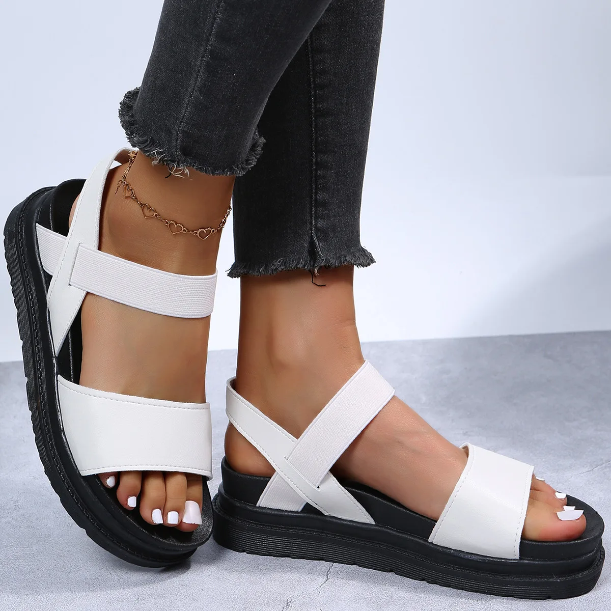 

2022 Women Sandals Flat Wedge Sandals Summer Ladies Peep Toe High Heels Platform Sandalias Woman Comfortable Fashion Sandals