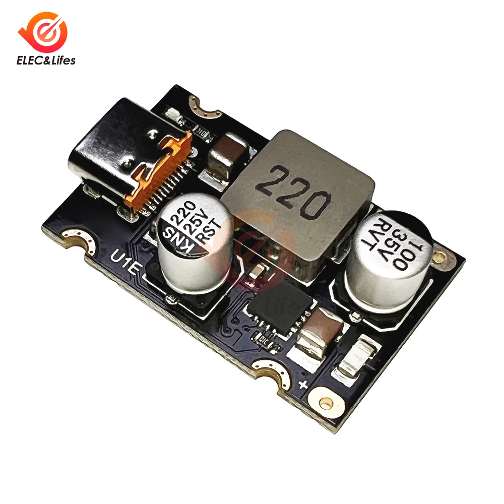 Модуль быстрой зарядки PD65W 8-30 в, от постоянного тока до USB Type-C, интерфейс PD3.1 QC3 PPS, понижающий модуль питания для быстрой зарядки QC3.0 SCP