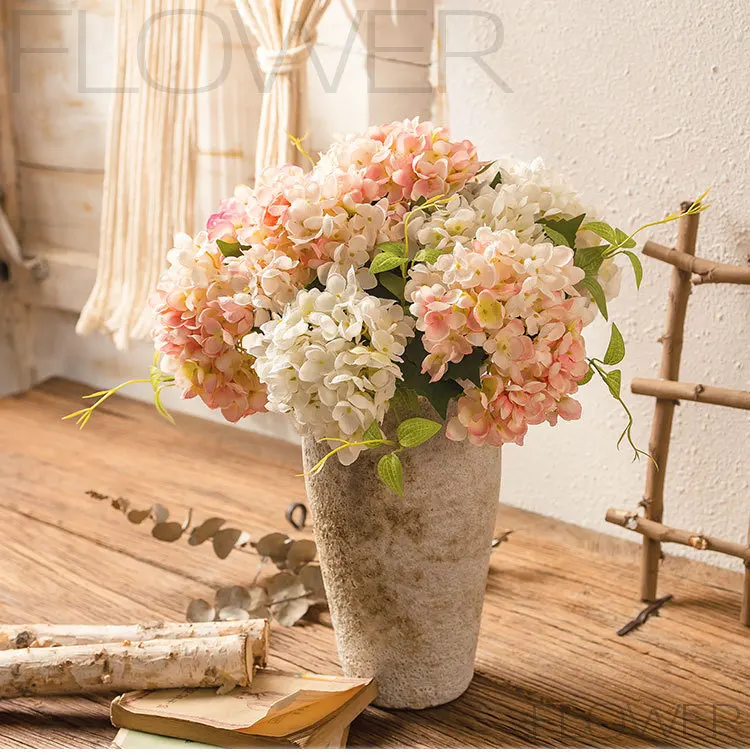 

46cm Artificial Fake Plants Silk Hydrangea Wedding Bouquets Decorations Floral Table Home Kitchen Garden Party Festival Bar DIY