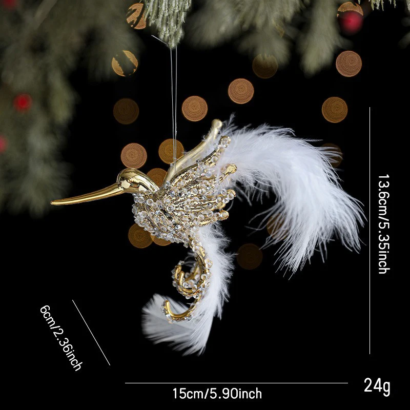 

Рождественский колибри подвеска с перьями