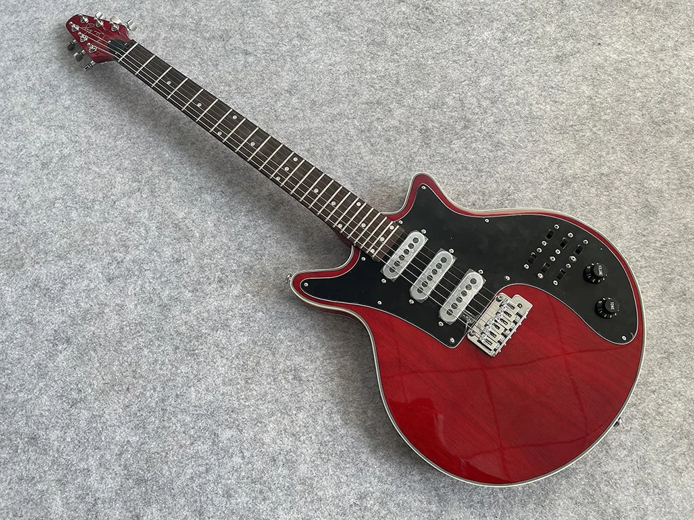 Электрогитара Fire Eagle Burns brian Custom Signature винно-красный звукосниматели черный