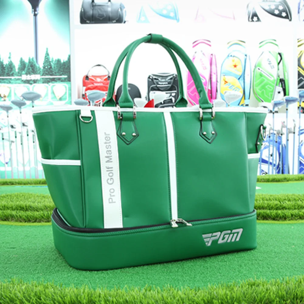 Ladies Golf Clothing Bag New Microfiber Leather Waterproof PU Ball Bag Large Capacity Independent Shoe Bag Double Layer Durable