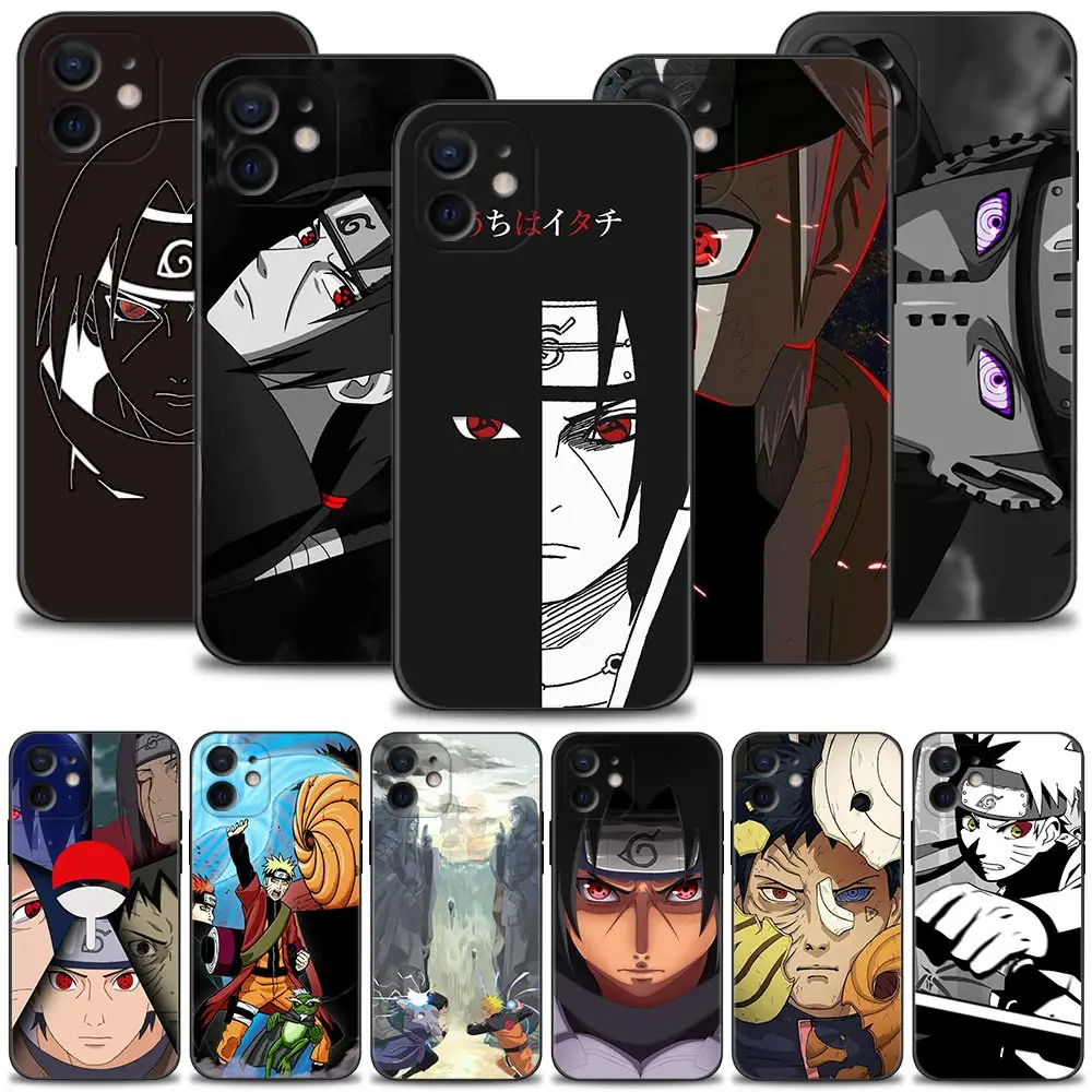 

Phone Case for iPhone 13 12 11 Pro Max 13mini XR X XS 8 7 6 6S Plus 5 5S SE 12mini Silicone Bumper Naruto Itachi Kakashi Hatake