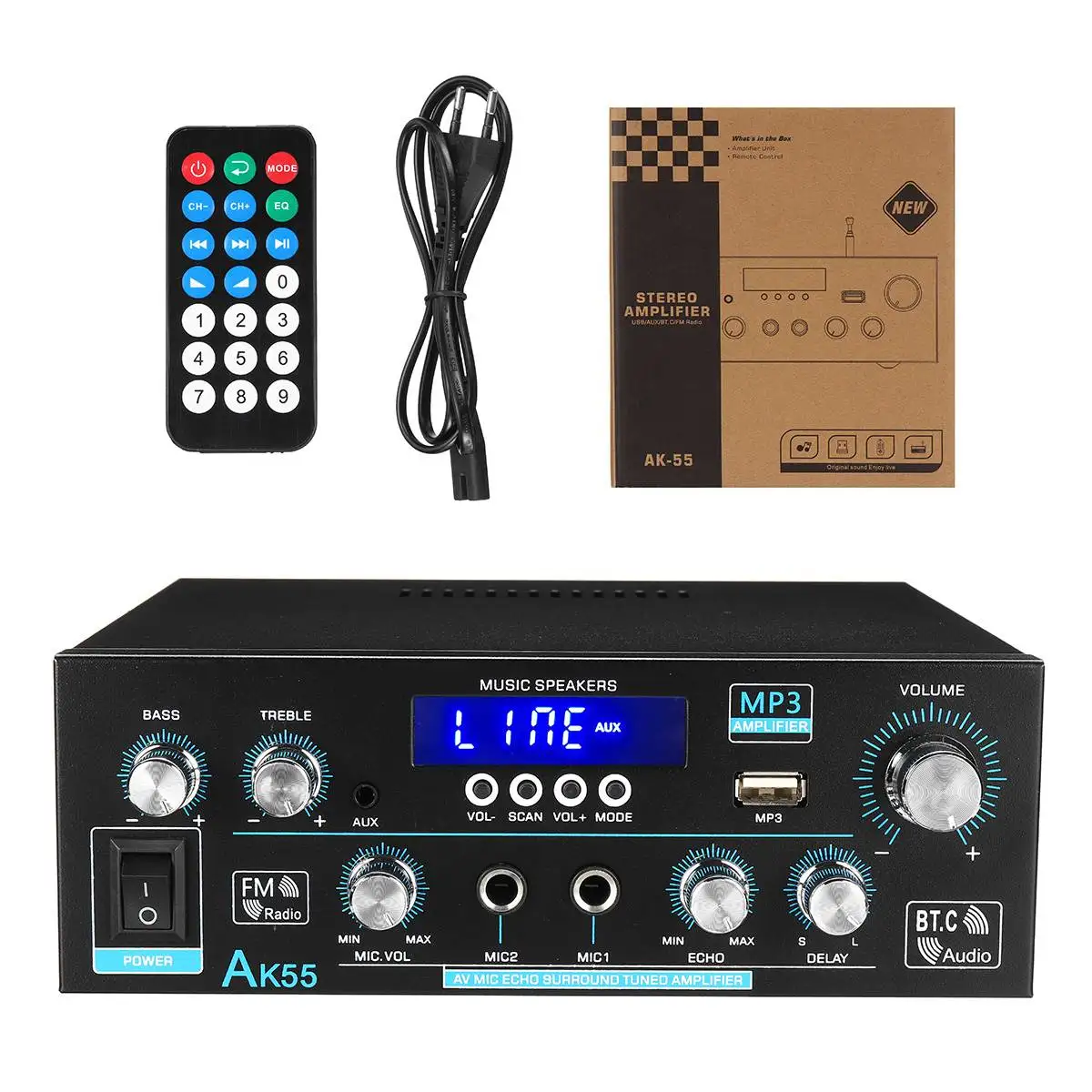 Модернизированный цифровой Hi-Fi мини-усилитель мощности AK55 1200 Вт