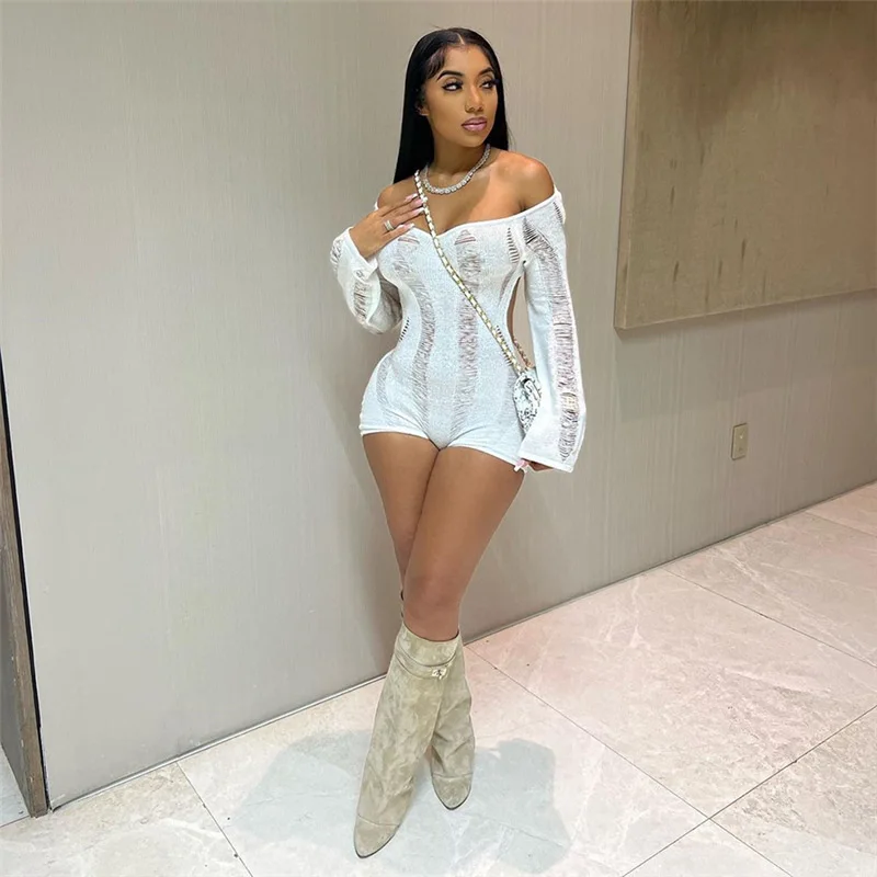 Женский трикотажный короткий комбинезон