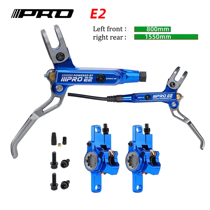 

IIIPRO E2 Bicycle Hydraulic Disc Brake 800/1550mm Front Rear 2 Piston Oil Pressure Color Green MTB DH AM E-bike Brake