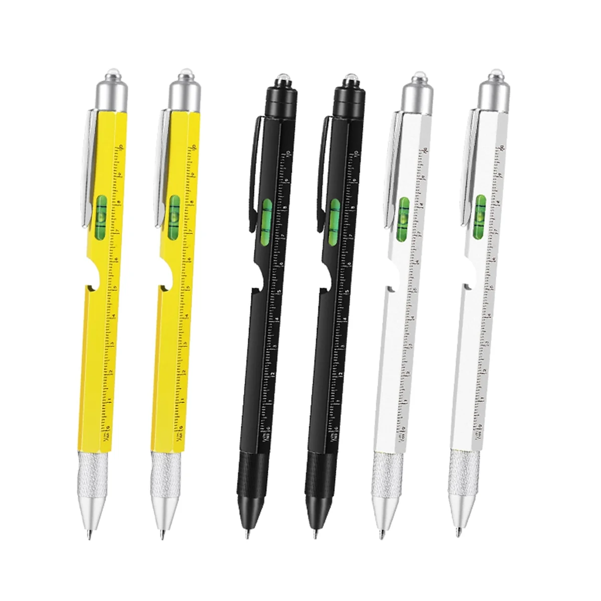 

9 in 1 Multitool Pen for Dad - Led Light, Stylus, Screwdriver, Opener, Ruler, Level Gifts for Boyfriend 6PCS