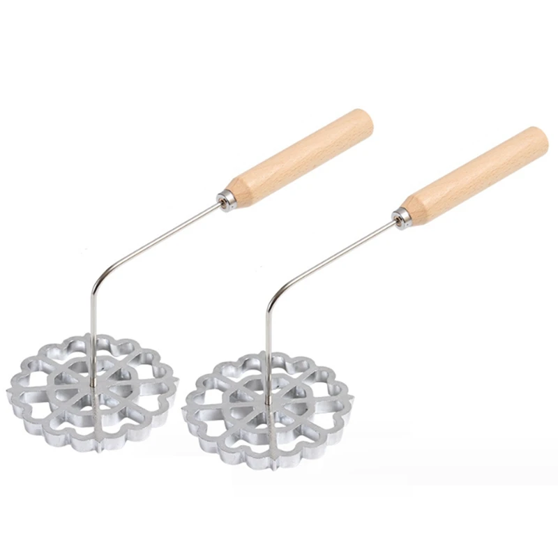 Bunuelos Mold Rosettes Cookie With Wooden Handle - Aluminum Rosette Maker For Perfectly Crispy And