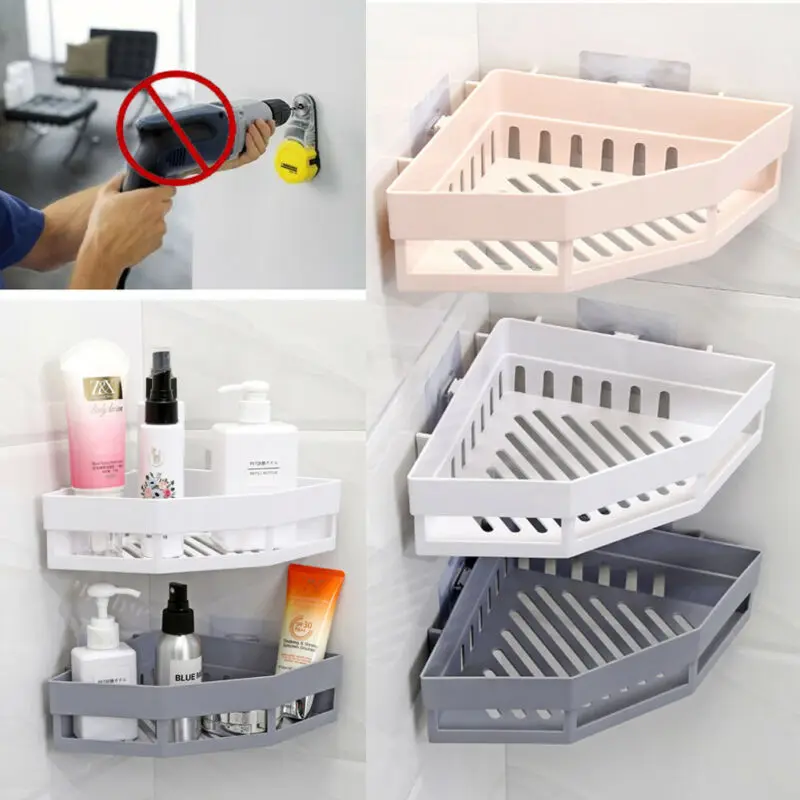 

Bathroom Storage Rack Triangle Shower Rack Plastic Punch-free Living Room Wash Rack Storage Holder Organizer Shelves