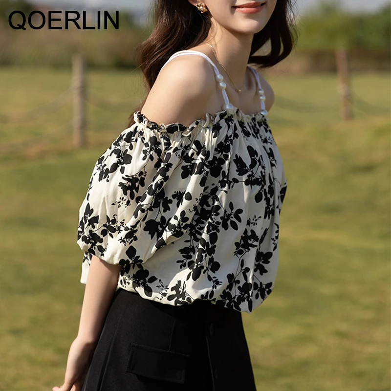 

Стильная Офисная дизайнерская блузка QOERLIN с V-образным вырезом, модные шифоновые рубашки с длинным рукавом в Корейском стиле, офисная одежда...