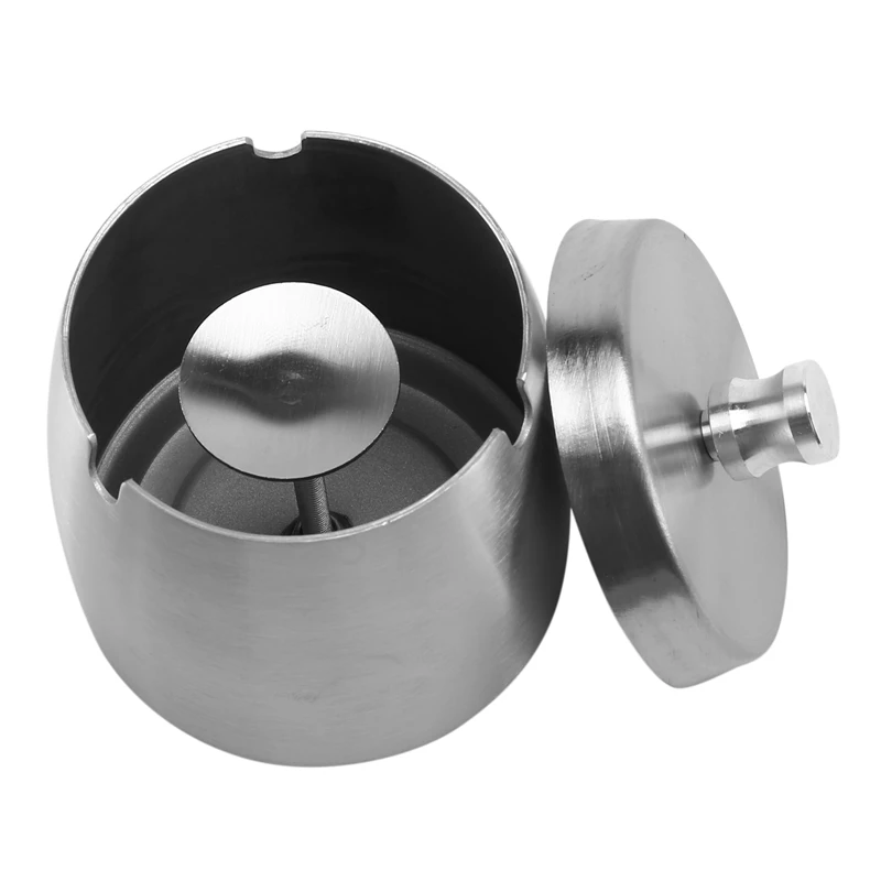 

Promotion! Outdoor Ashtray with Lid for Cigarettes Stainless Steel Windproof Rainproof Ashtray for Outside Home Table Bar KTV
