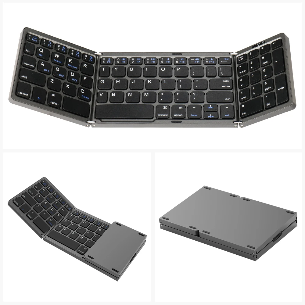 Mini Foldable Keyboard Thin Wireless BT Number Folding Keypa