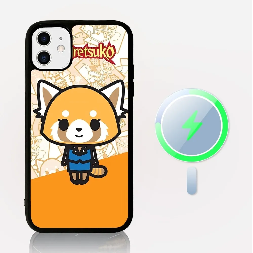 Милый чехол для телефона с рисунком A-Aggretsukos магнитный iPhone 16 14 13 12 11 15 Pro Max Plus Magsafe