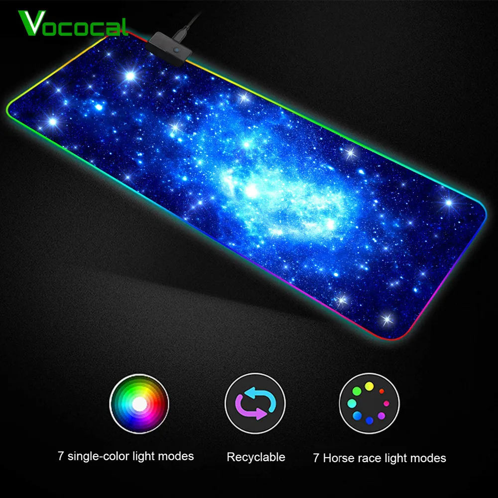 

Vococal 90x40CM Large RGB Mouse Pad USB Wired LED Gaming Mousepad Mice Mat for Laptop Computer Overwatch Pubg Dota 2 Borderlands