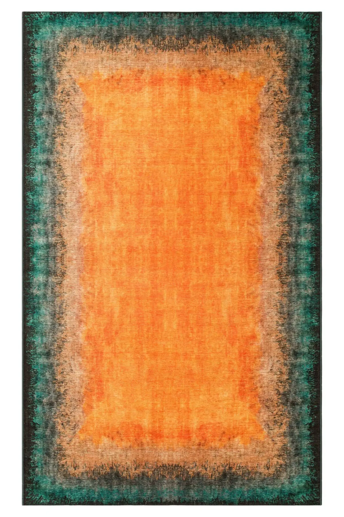 

Cotton Non-Slip Rug Carpet Hand Woven Luna LN38 Orange Aqua Machine Washable Modern and Traditional Patterns Rugs