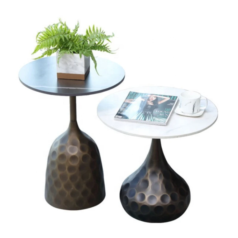 

High Quality Italy Design Drum Corner Tables Retro Bronze Antique Coffee Table From China