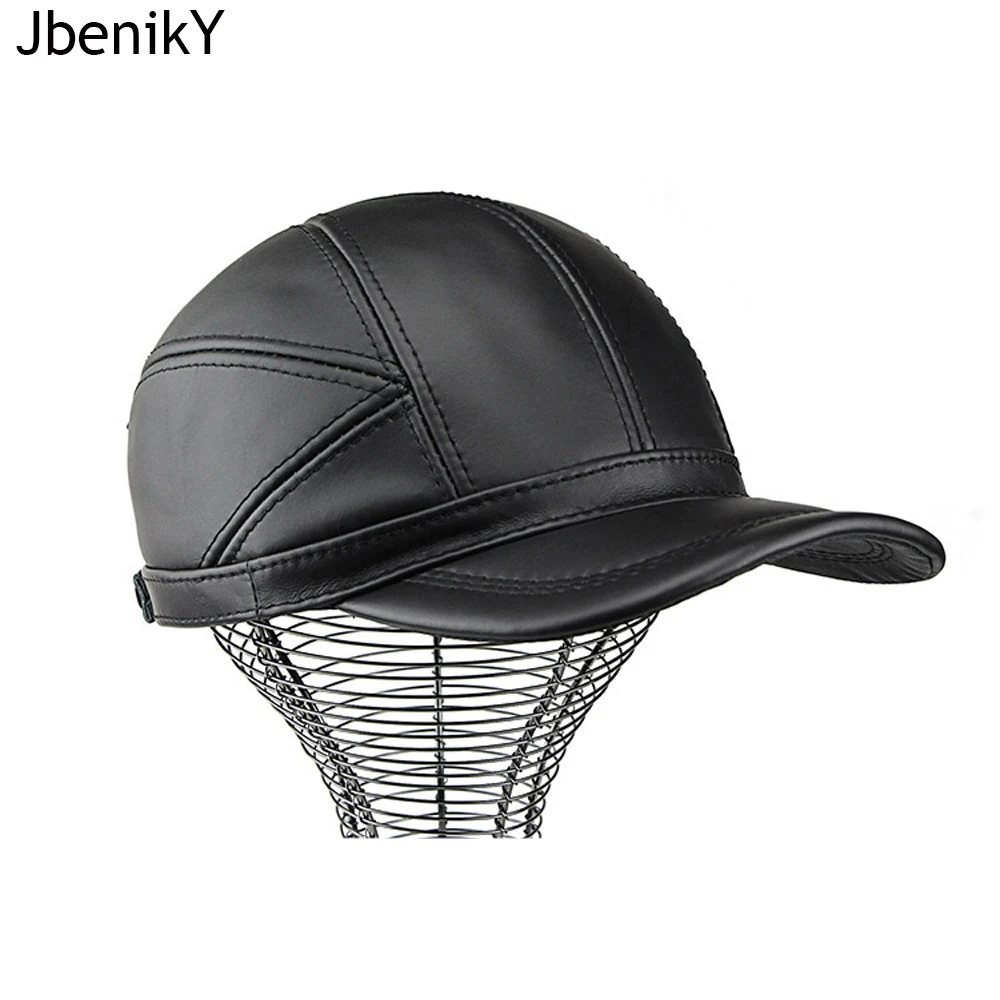 

Бейсболка мужская из натуральной кожи, Регулируемая Кепка из воловьей кожи, черная, Осень-зима