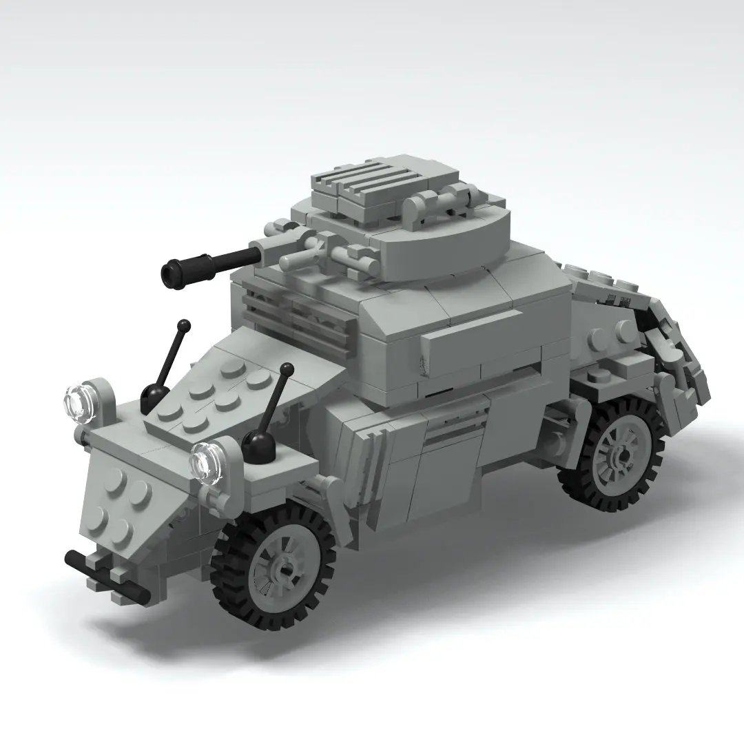 

moc Block Toy Sdkfz 222 Armored Car Military Weapons Building Brick Educational Creative for Children Kids Gift
