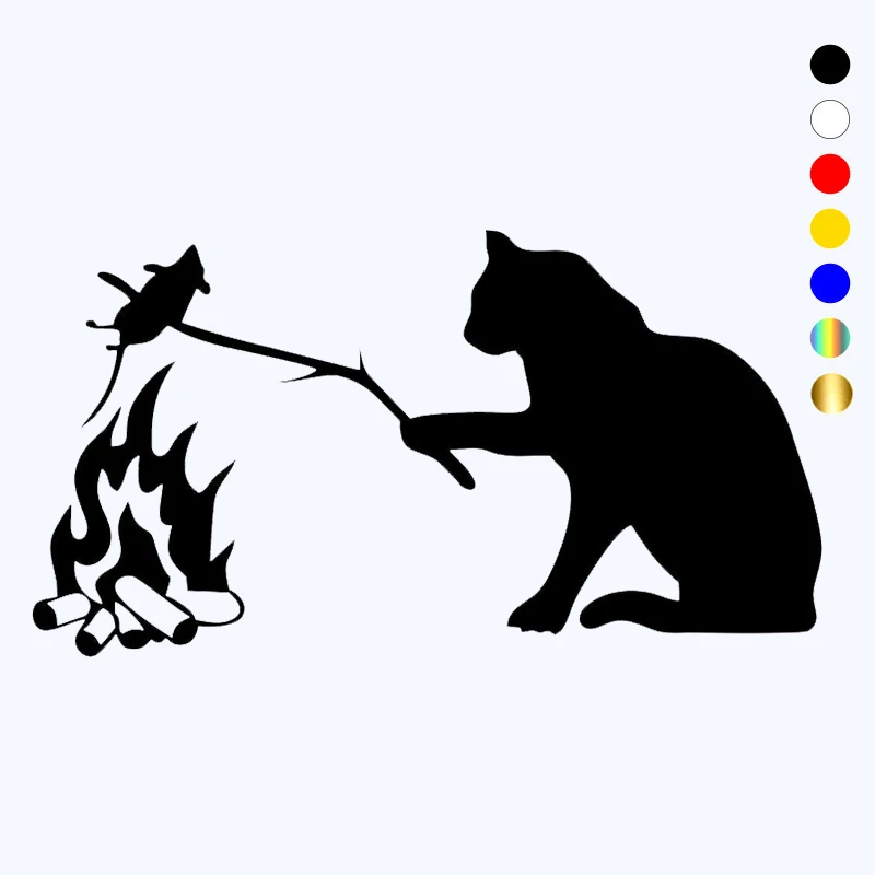 

JP cat fried mouse vinyl car sticker, cool, waterproof and sunscreen removable self-adhesive Car Decal 15cm-8cmpvc