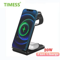 timess qi wireless charger stand for iphone 13 12 mini 11 pro max xr xs 8 samsung fast wirless charging for iwatch 456 airpod