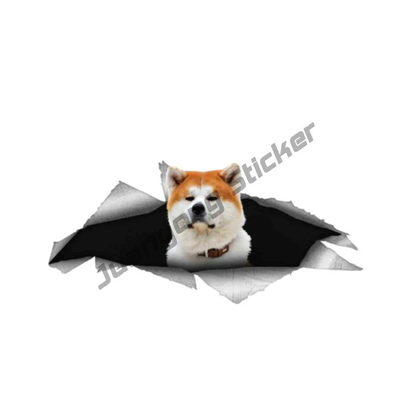 

Akita Inu Dog Pet Car Sticker 3D Car Decoration Torn Metal Reflective Decal Waterproof Car Styling Camper Accessories PVC13x6cm