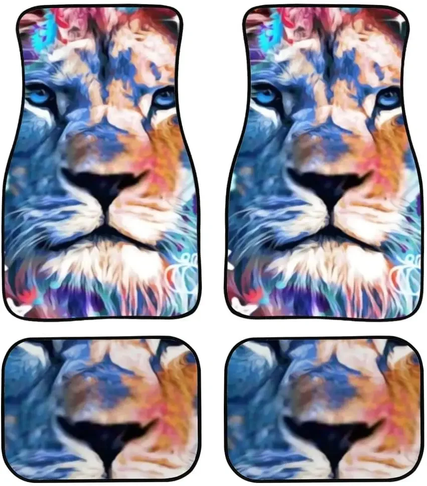 Автомобильные коврики креативные с изображением головы льва красочных звезд