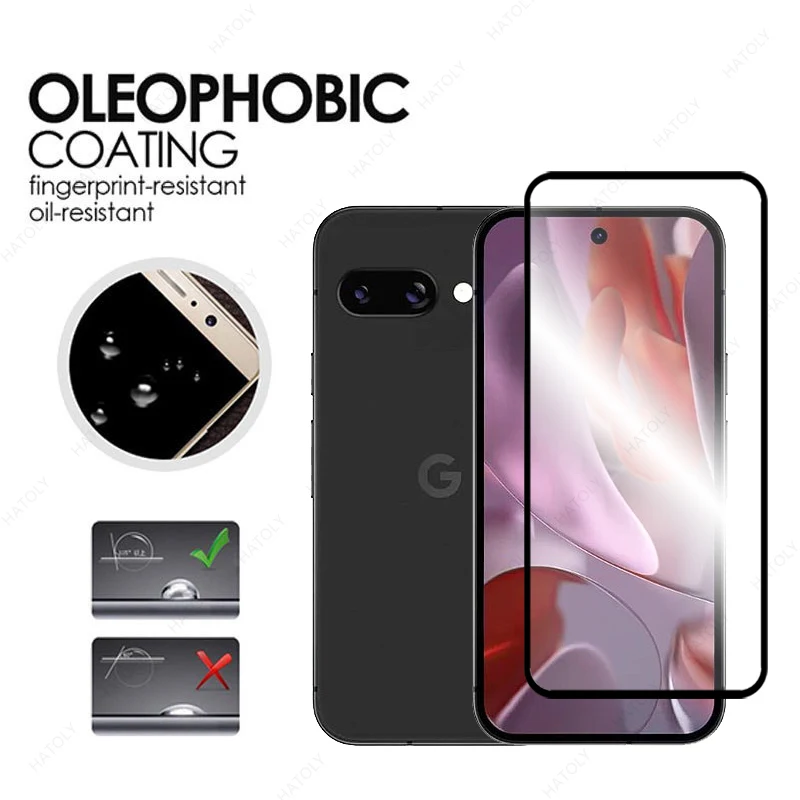 Закаленное стекло для Google Pixel 9a Защитная пленка экрана Black Edge объектива камеры