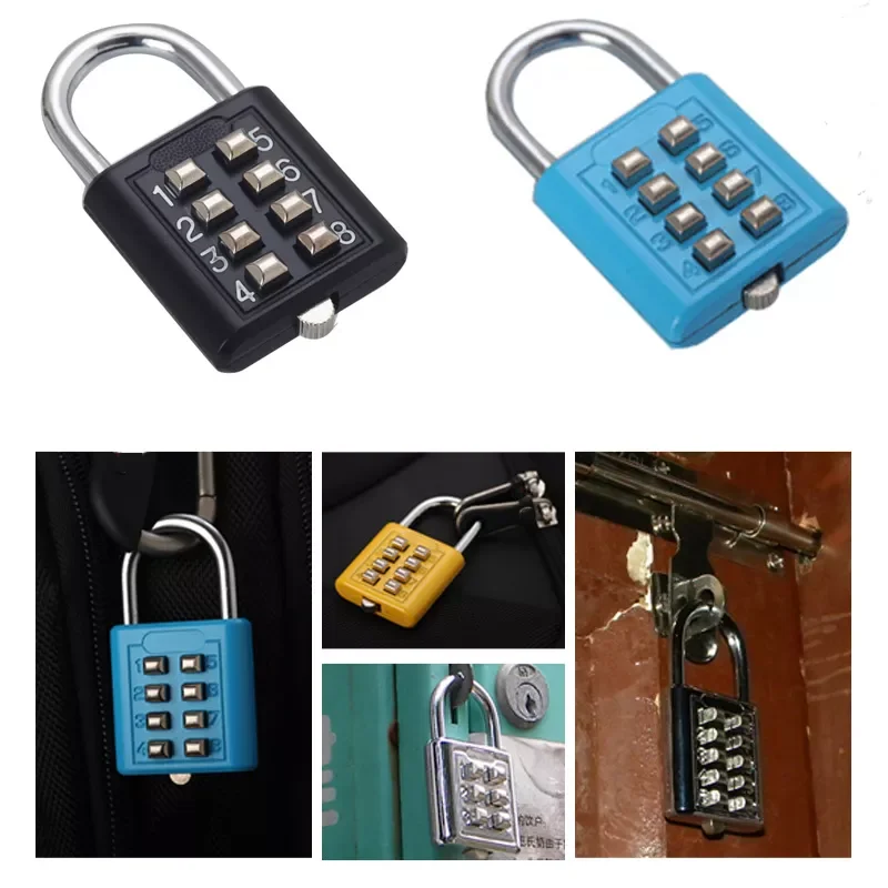 

Комбинация с кодом пароля, 8 цифр, для чемодана, путешествий, смарт-замок с кодом, противотуманный шкафчик