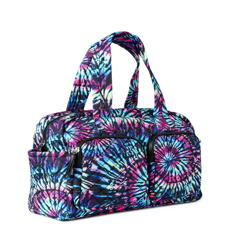 ful. Chic Women's Portable and Multi-Colorful TieDye Double Pocket Lightweight Shoulder Weekender Bag - Lightweight and Durable.