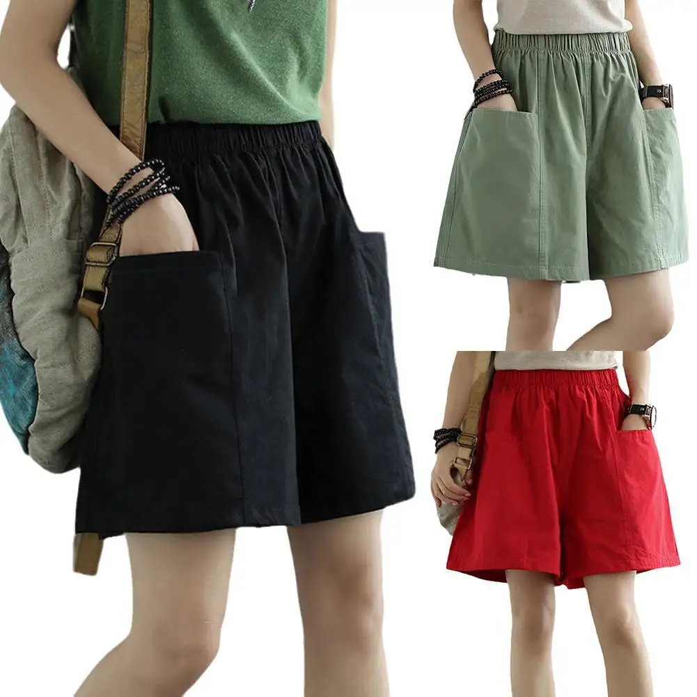 

2023 Summer Women Girls Loose Fitting Shorts Color Temperament Casual Versatile Comfortable Straight Leg Short Pants