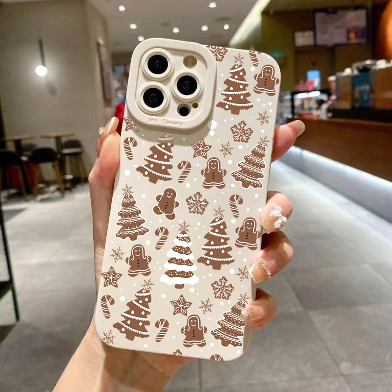 Christmas Tree Graphic Pupil Full Screen Silicone Phone Case for VIVO Y15S Y17 Y19 Y20 Y21 Y50 Y67 Y72 Y75 Y81 Y91 V11 V15 V20