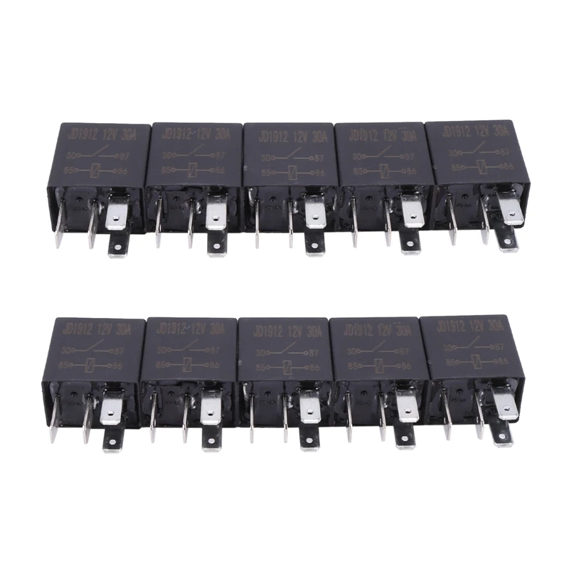 

10 X 30A AMP 12V 4Pin Car Auto Relay Kit SPST For Fan Fuel Pump Light Horn