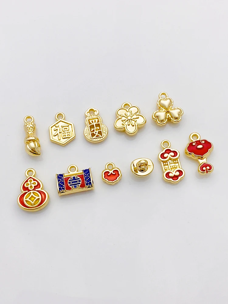 4K позолоченный цветной кулон в виде тыквы Ru с цветком небольшой ручной работы