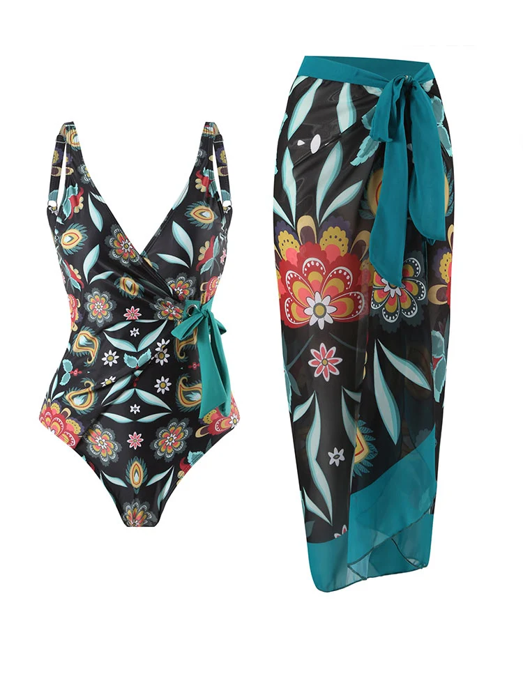 One Piece Swimsuit Women 2023 Backless Print Swimsuit Push Up Tight Sexy High Waist Beach Clothes for Sports,Seaside Vacations