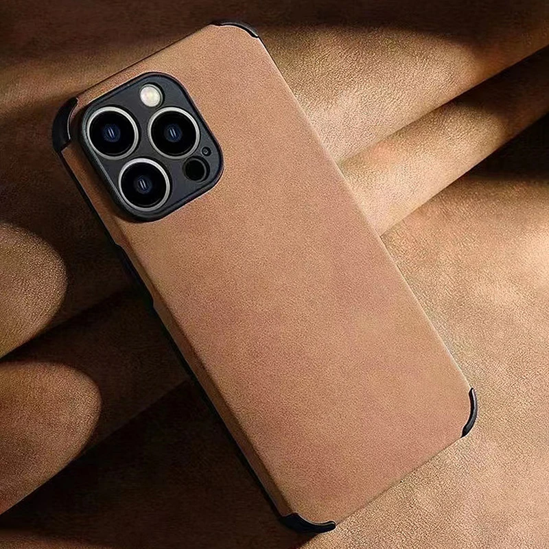 

Luxury Lambskin Fluff Leather Phone Case For iPhone 11 12 13 14 Pro Max Mini X XR 7 8 Plus SE 2 3 Shockproof Silicone Soft Cover