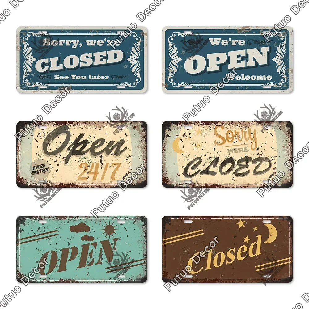 Декор Putuo Открытый и закрытый номерной знак Металлический для гостиной Двери